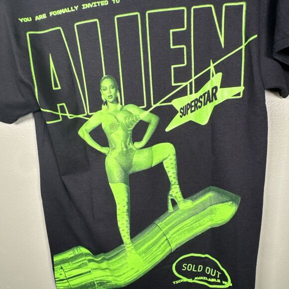 Beyoncé 2023 Renaissance World Tour Black T Shirt Alien Sexy Superstar Sz S NWOT - Picture 9 of 9